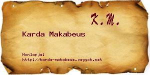 Karda Makabeus névjegykártya